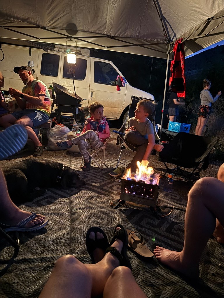 Camp at night