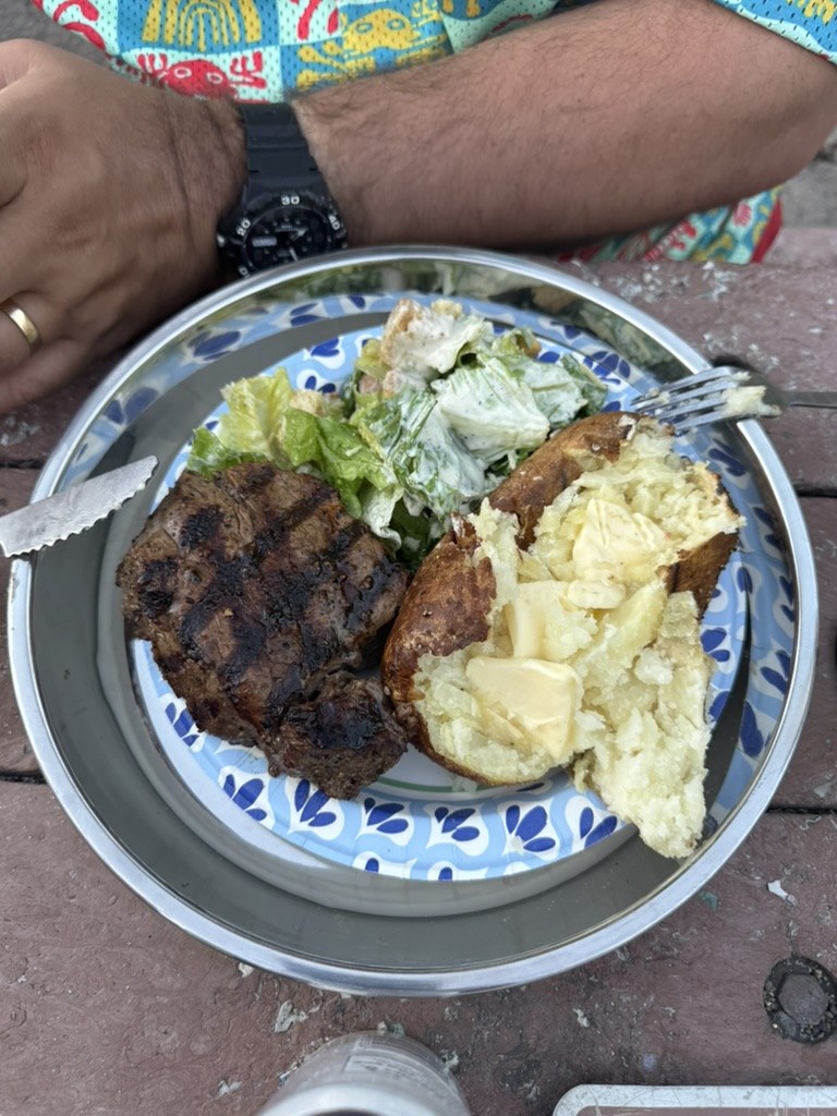 Steak and a baked potato